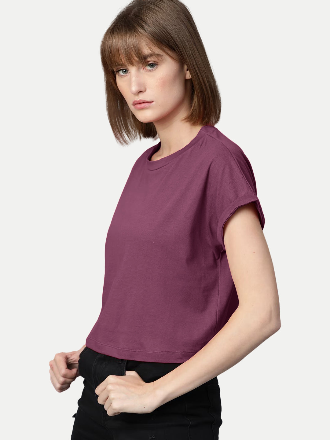 Radprix Women Wine Color T-shirt