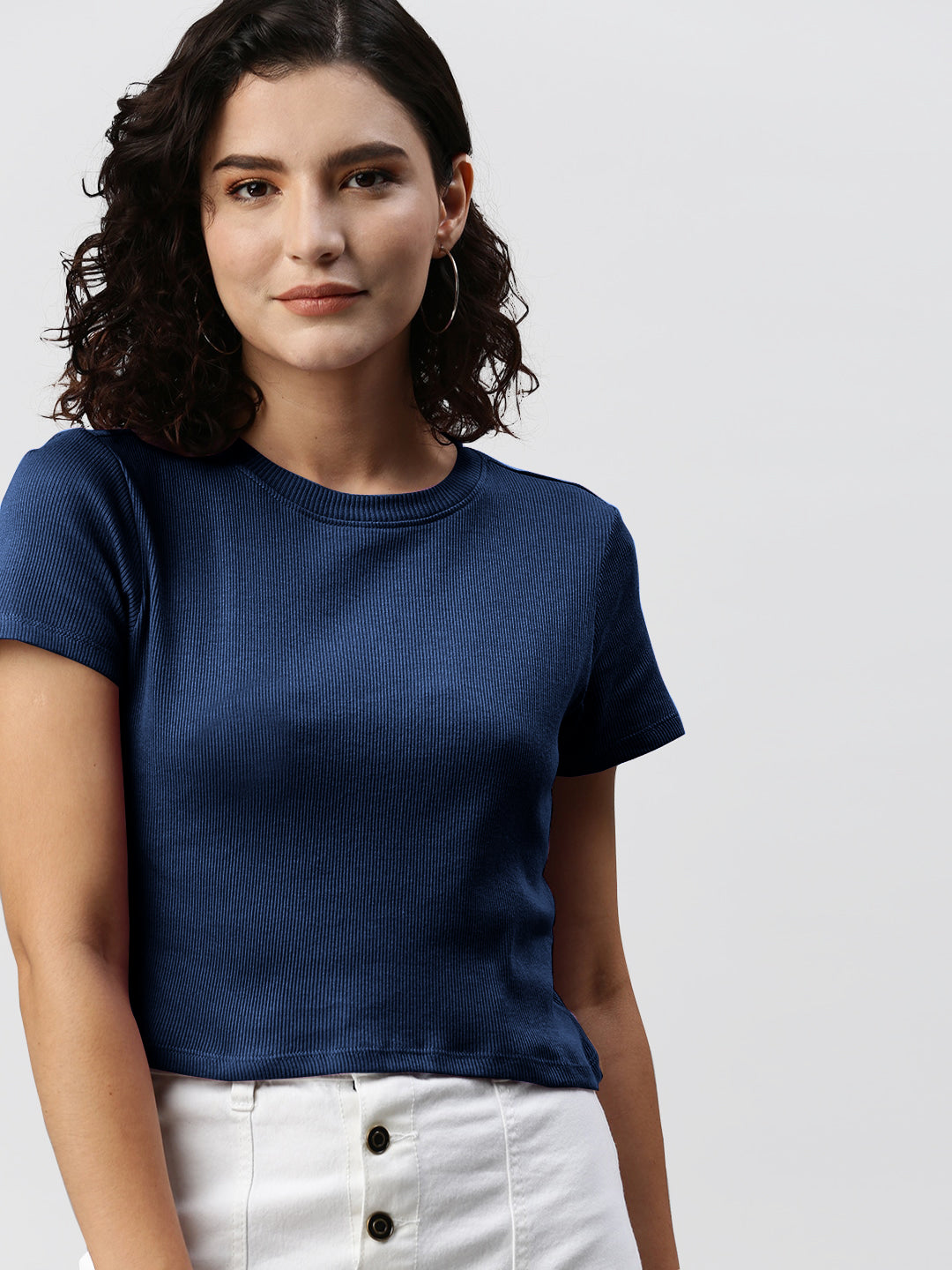 Radprix Women Navy cropped T shirts