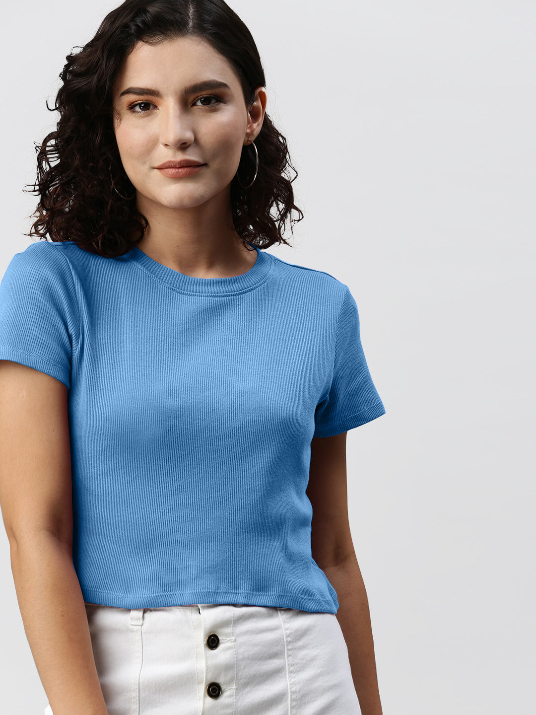 Radprix Women Blue cropped T shirts