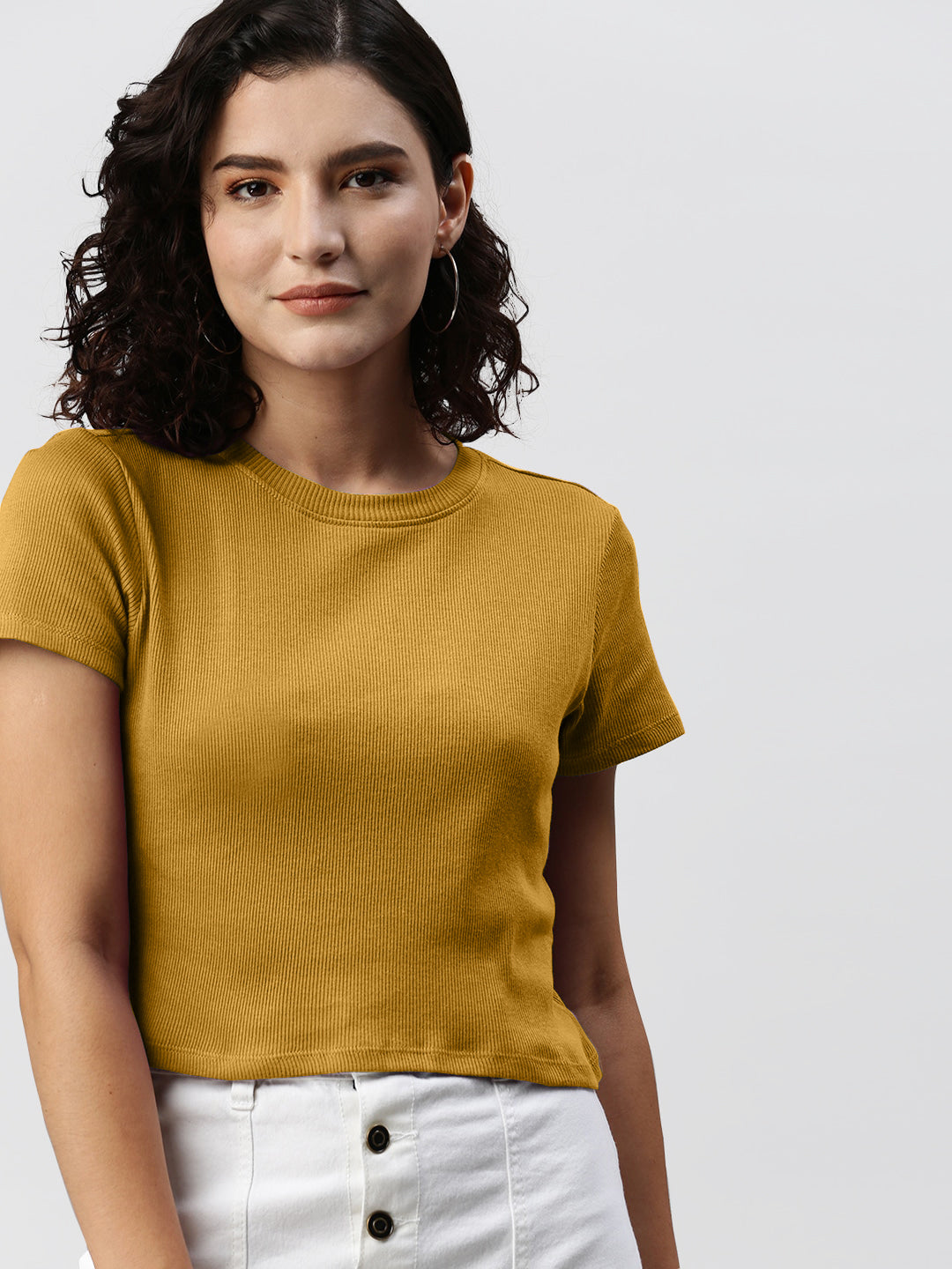 Radprix Women Yellow cropped T shirts