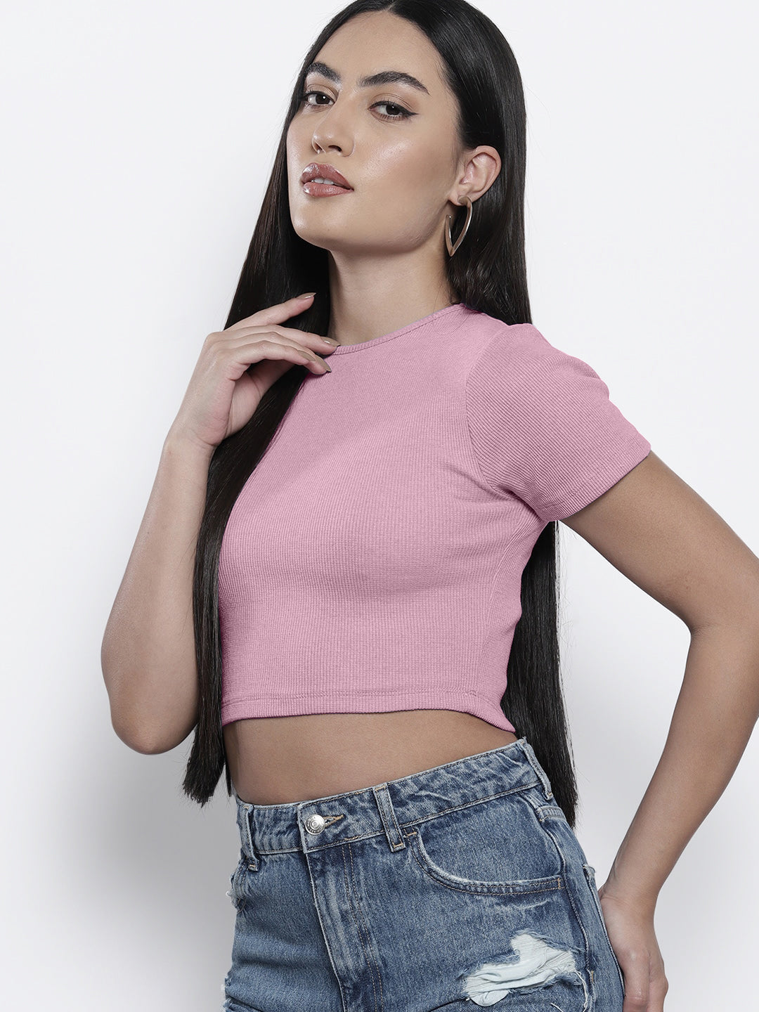 Radprix Women Pink cropped T shirts