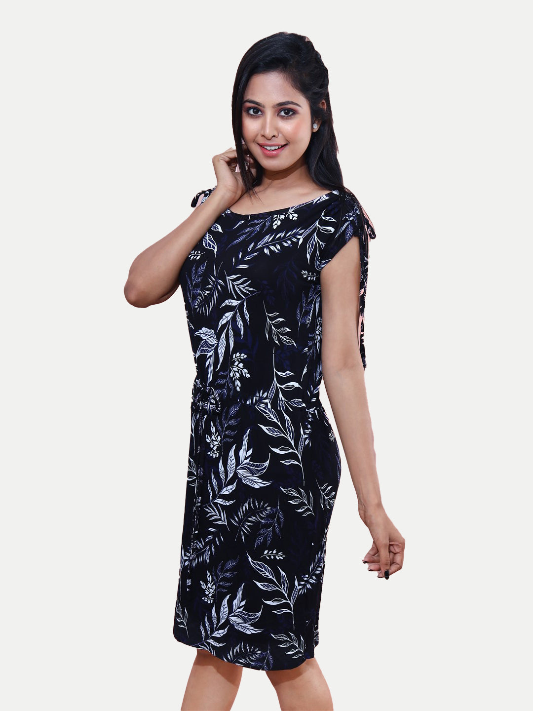 Radprix Women Printed Black Midi Dress