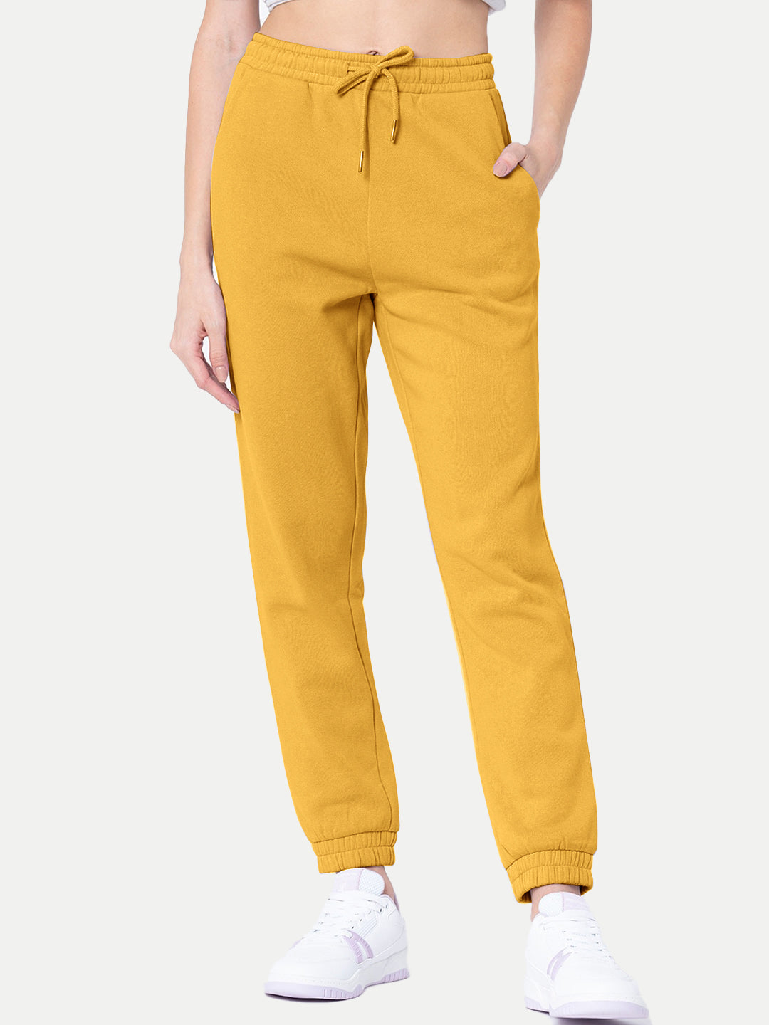 Radprix Women Mustard Solid Joggers