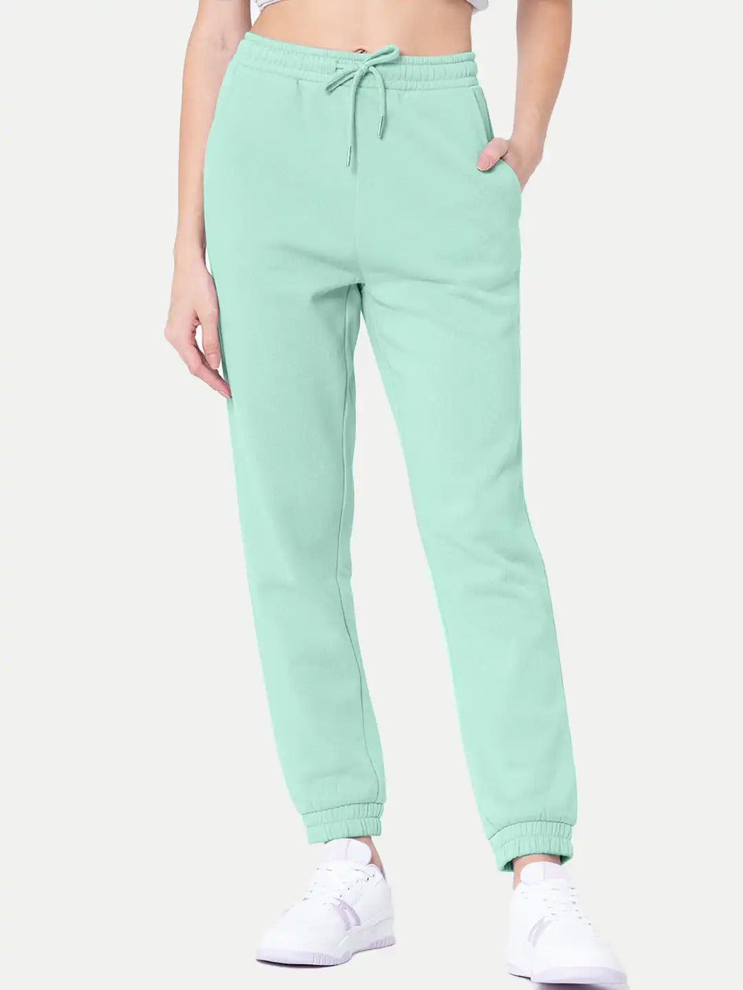 Radprix Women Sea green Solid Joggers