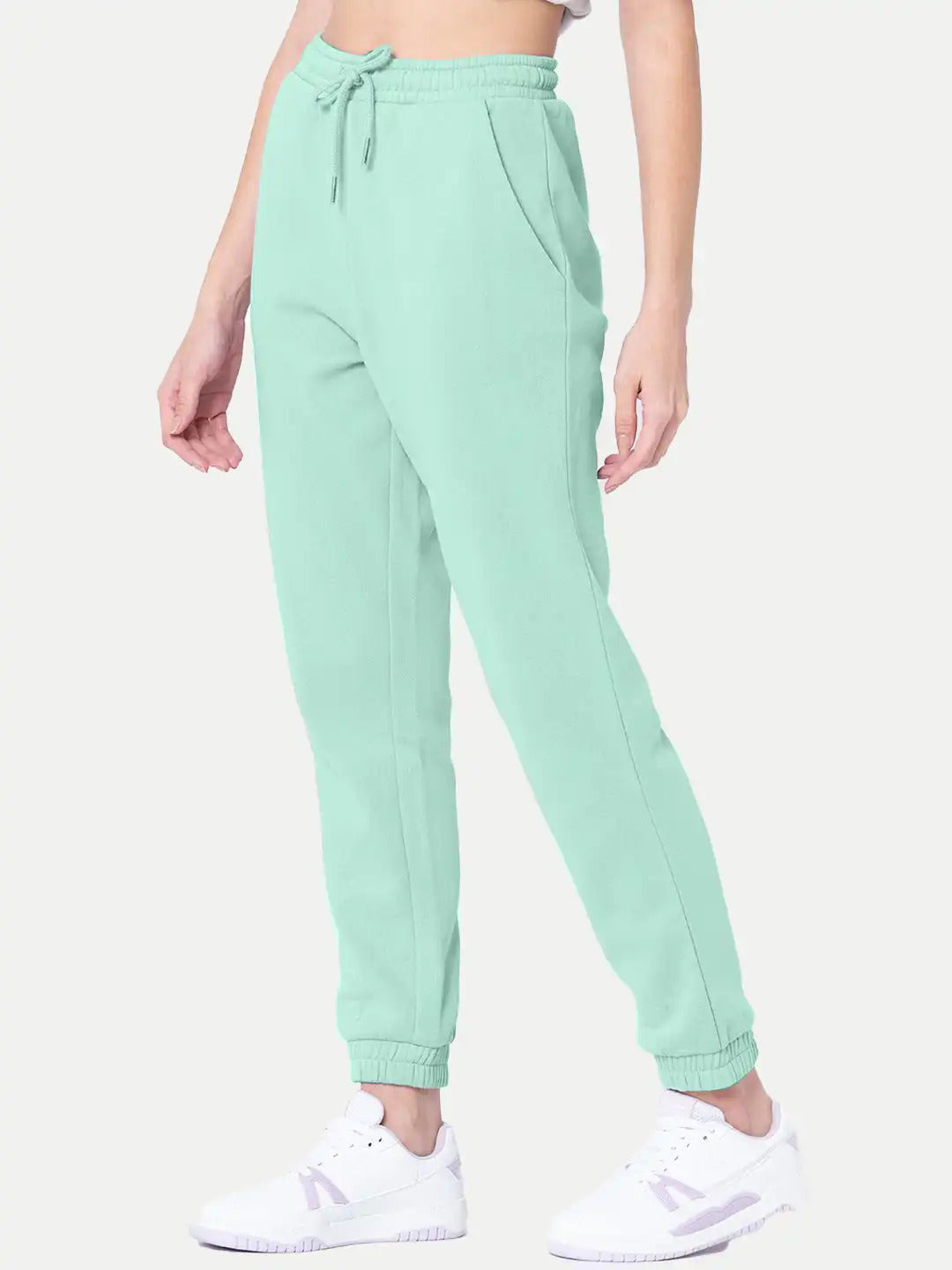 Radprix Women Sea green Solid Joggers