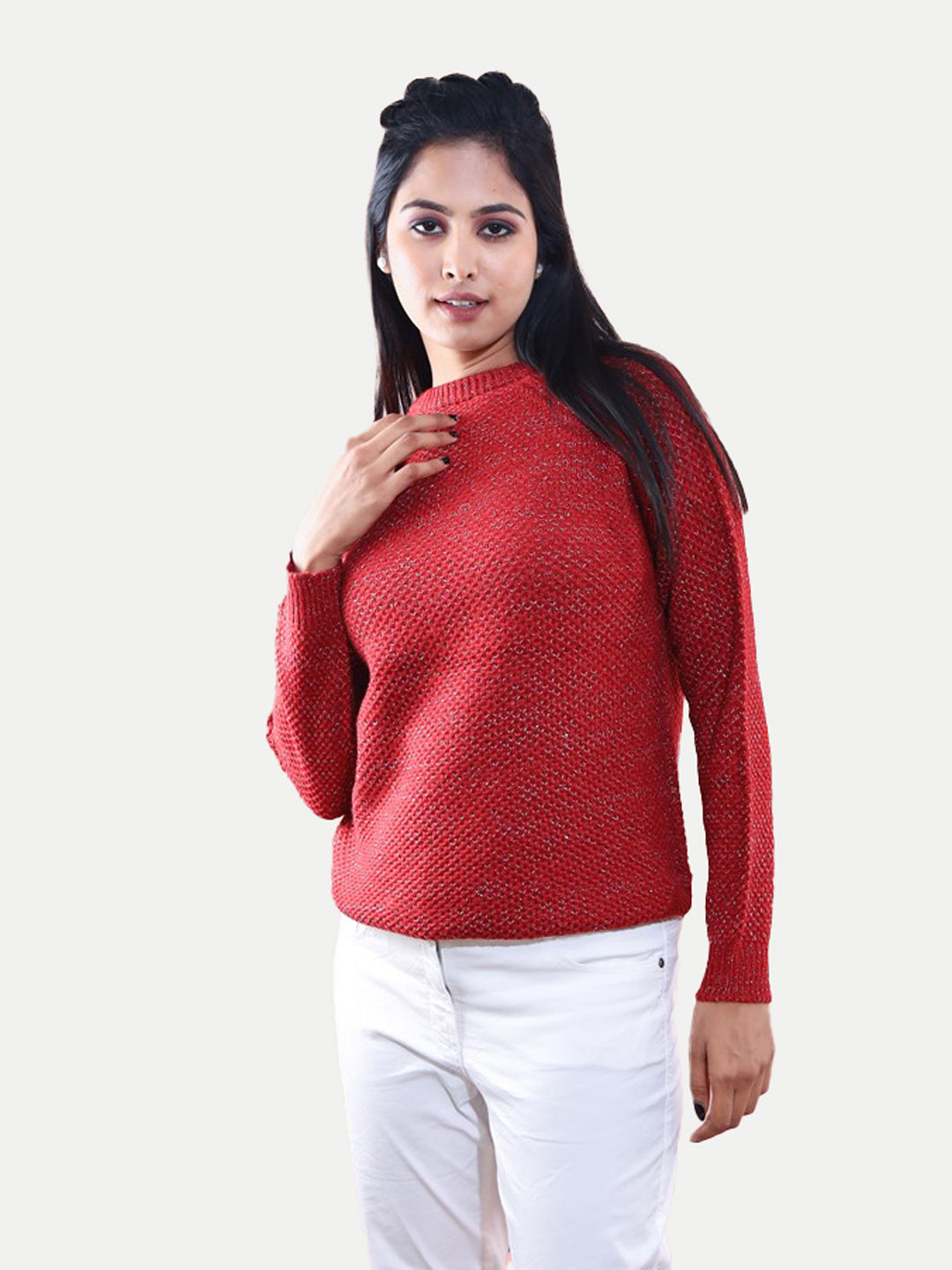 Radprix Women Red Lurex Pullover