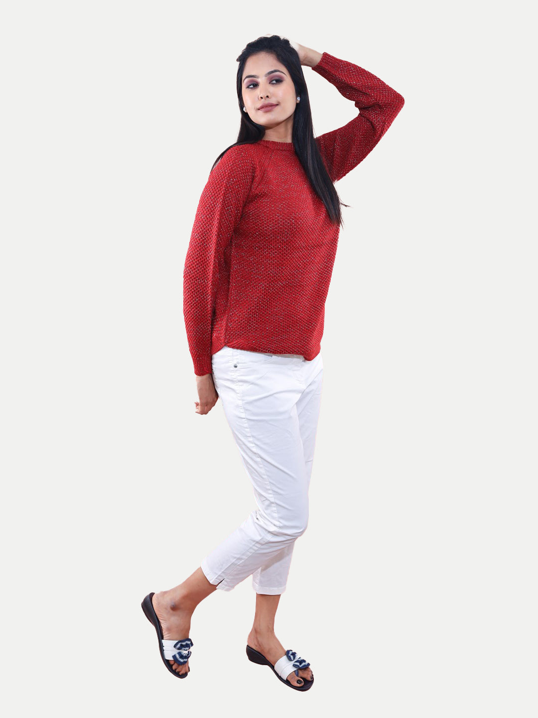 Radprix Women Red Lurex Pullover