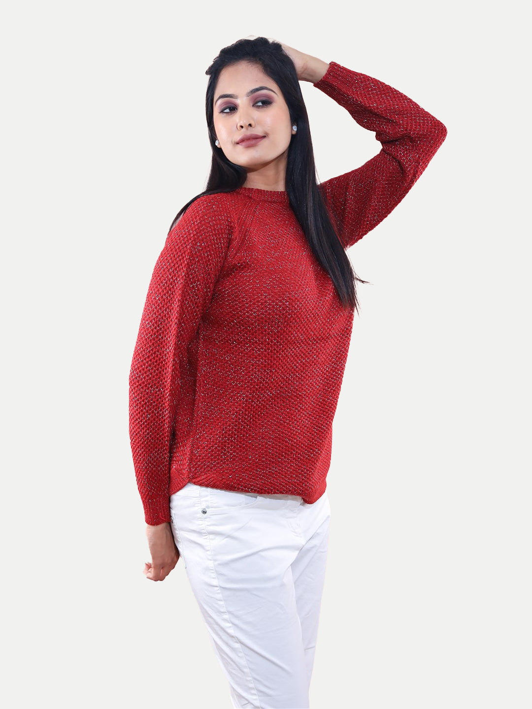 Radprix Women Red Lurex Pullover