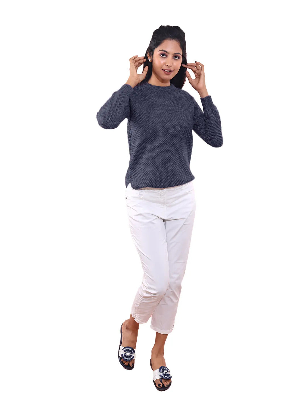 Radprix Women Navy Lurex Pullover