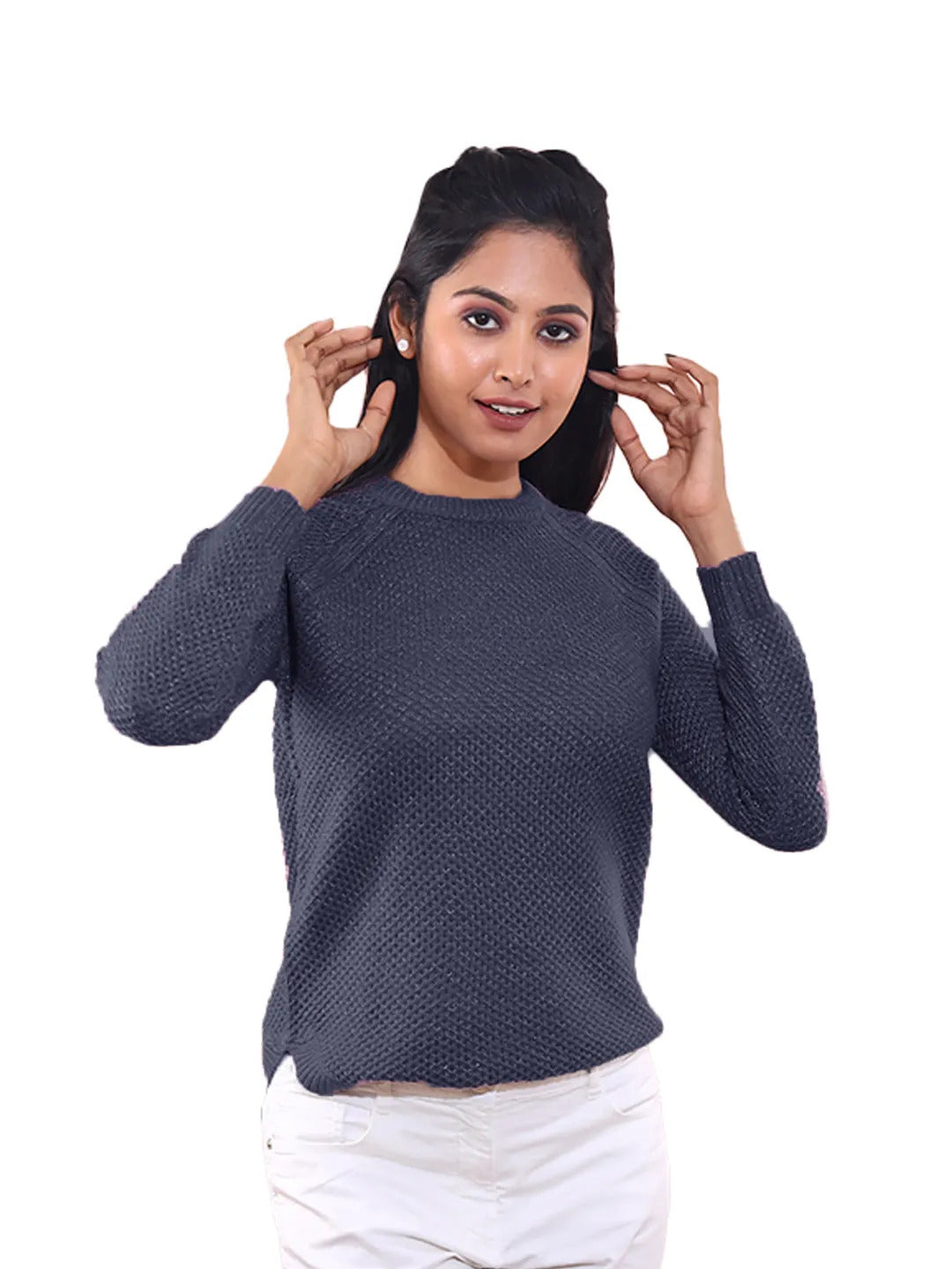 Radprix Women Navy Lurex Pullover