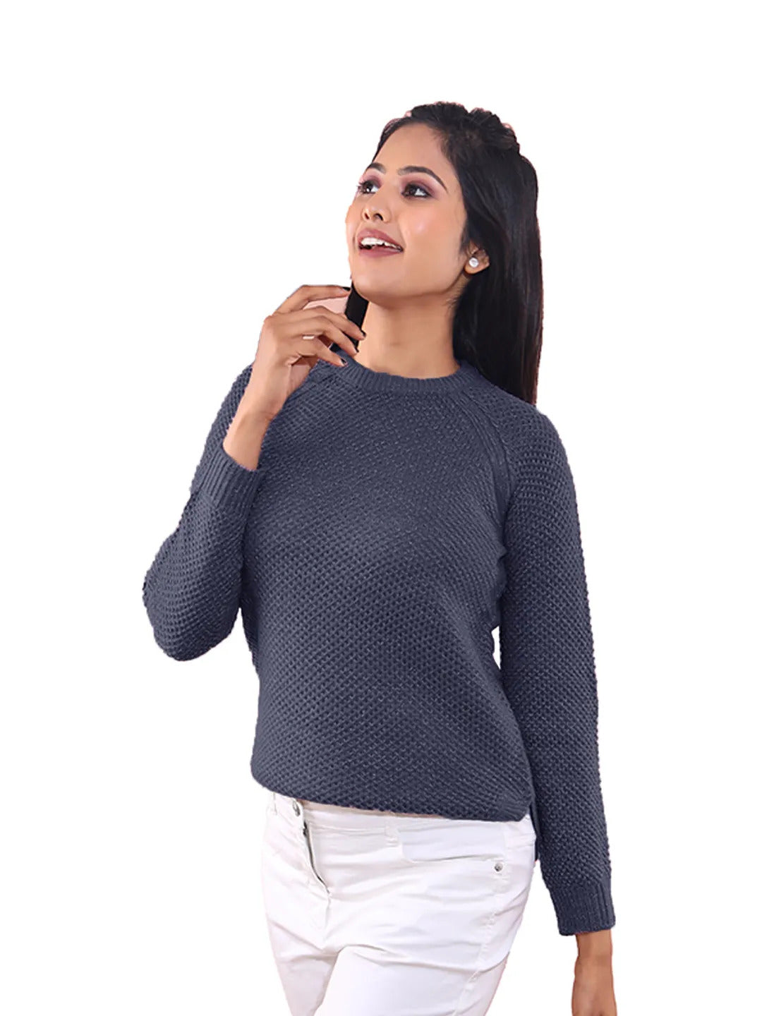 Radprix Women Navy Lurex Pullover