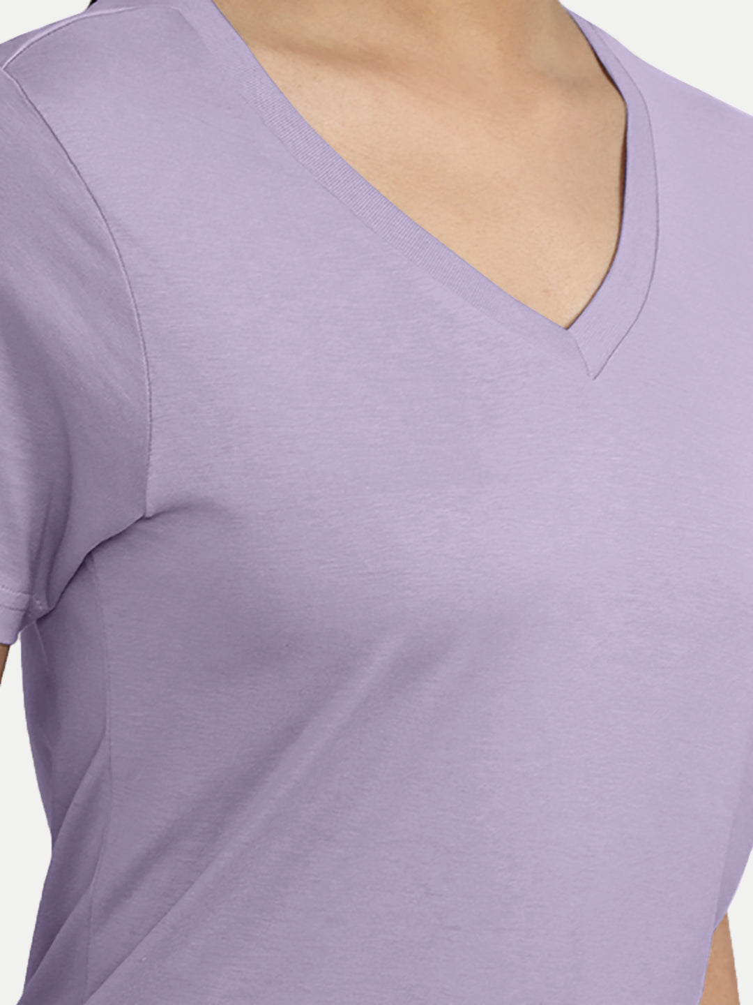 Radprix Women Basic Violet V Neck T-shirt