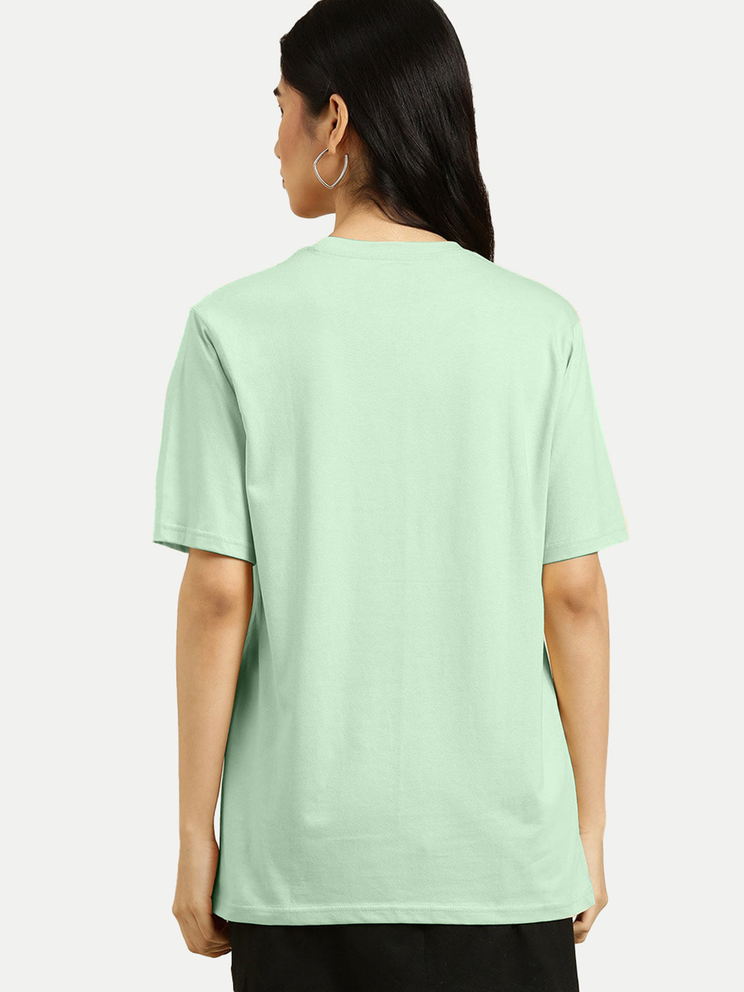 Radprix Women Basic Light Green Crew Neck T-shirt