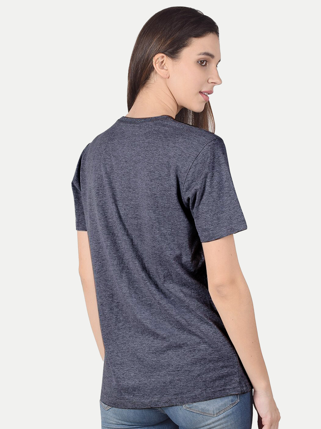 Radprix Women Navy Melange cropped T shirts