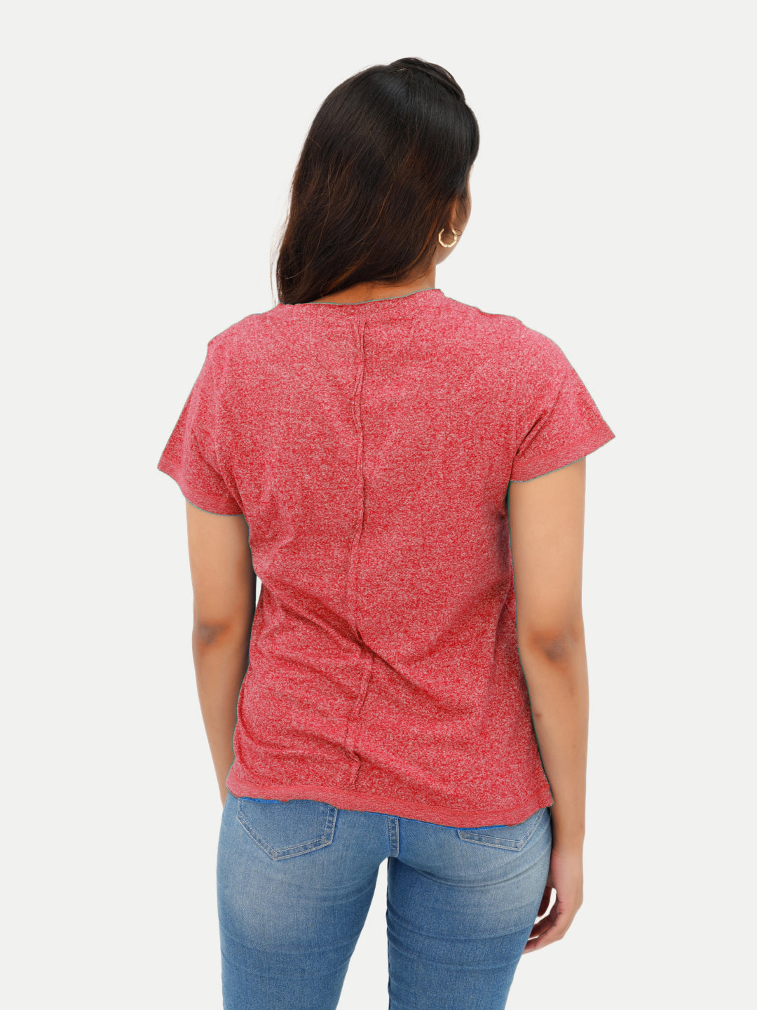 Radprix Women Red Melange Fashion Tees