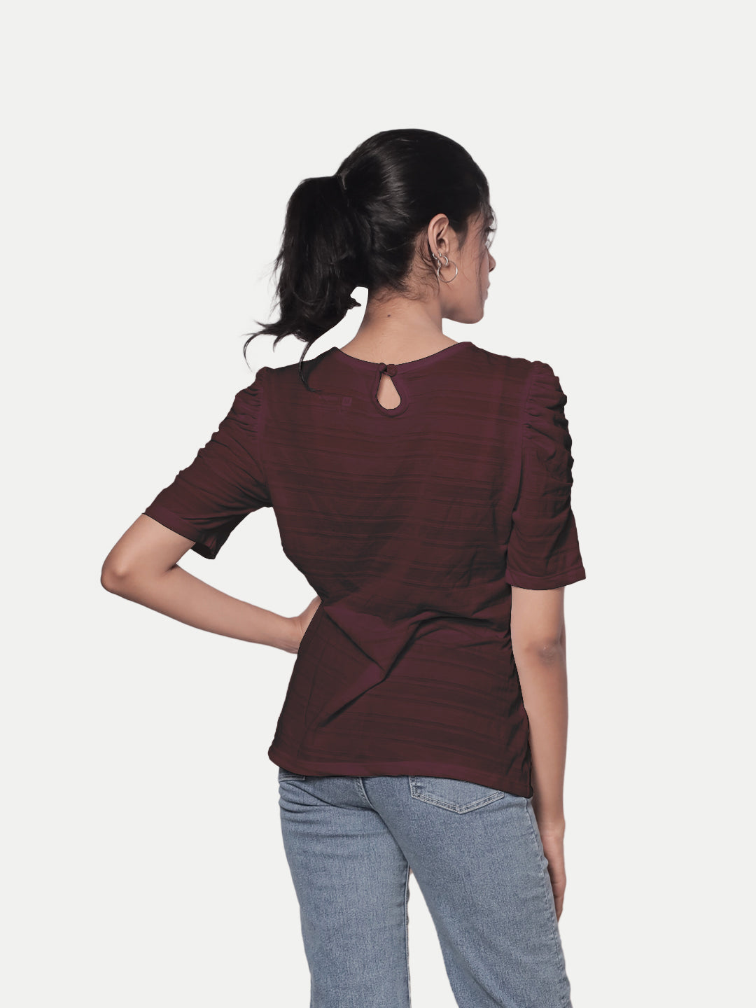 Radprix Women Basic Marroon Tshirt