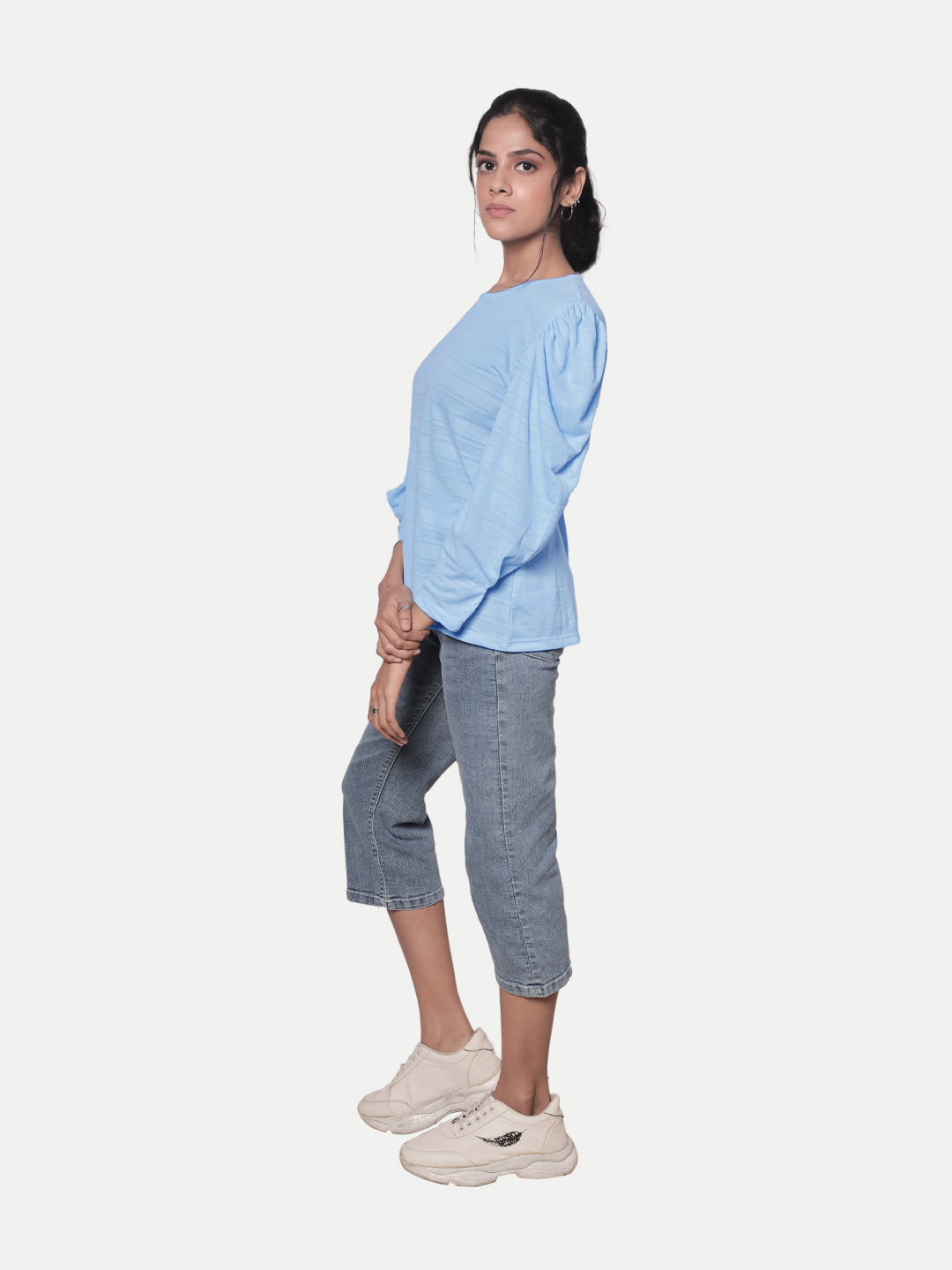 Radprix Women Light Blue Full Sleeve Top