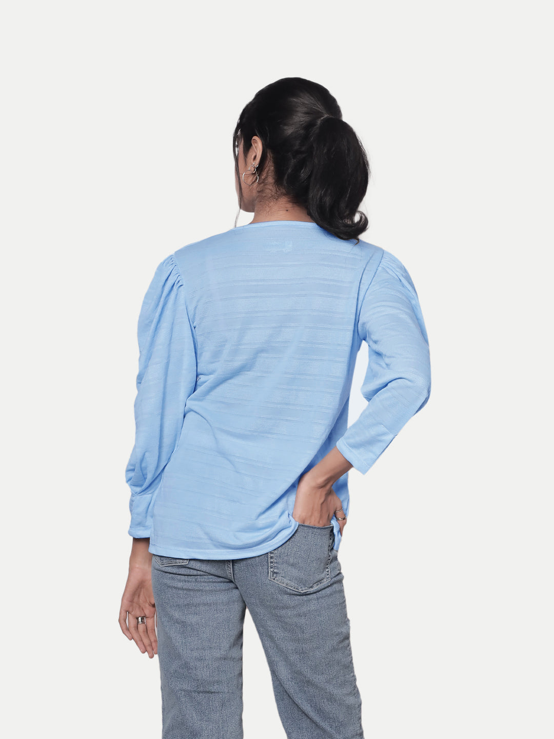 Radprix Women Light Blue Full Sleeve Top