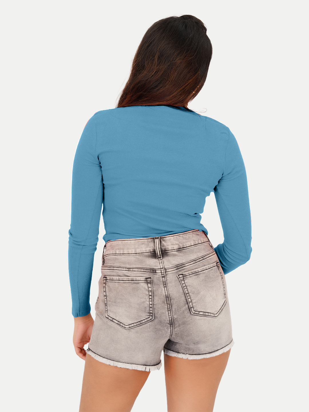 Radprix Women Sky Blue Full Sleeve Tees