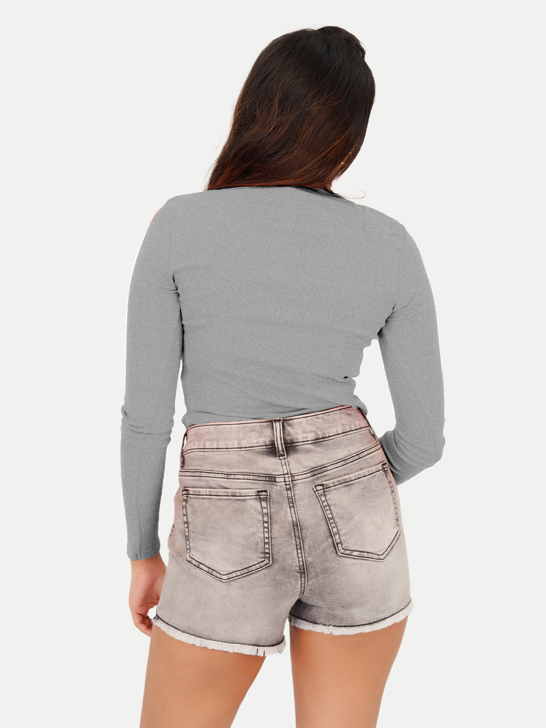 Radprix Women Grey Melnage Full Sleeve Tees