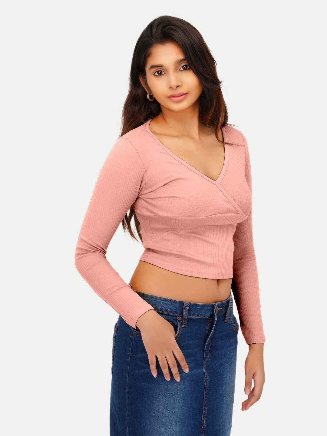 Radprix Women Peach V-Neck Tees