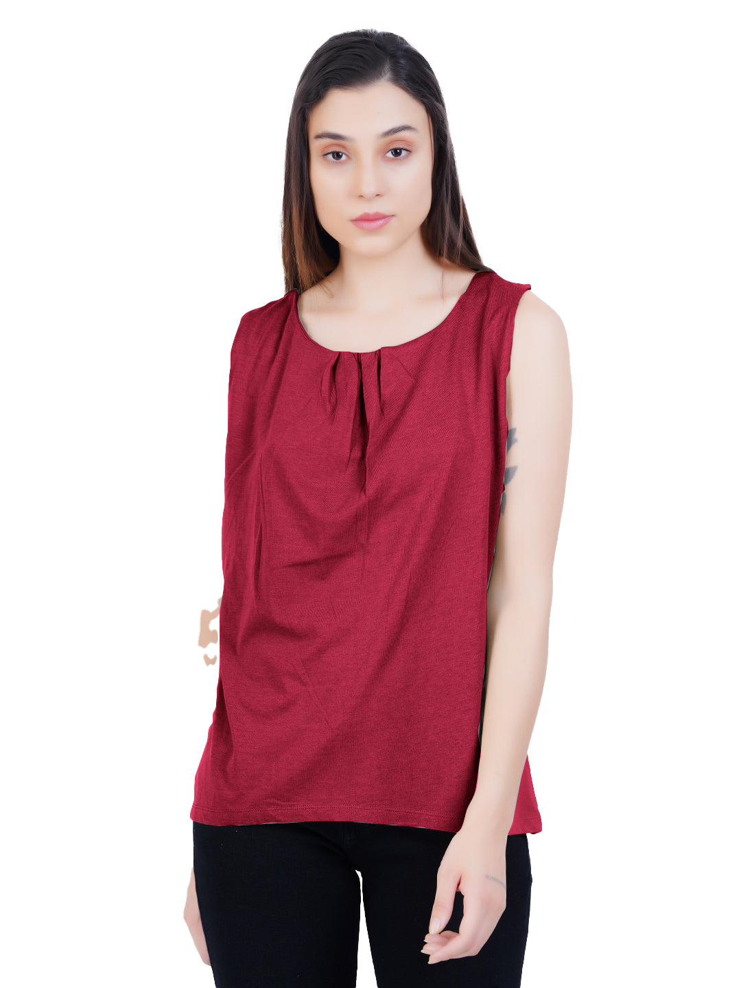 Radprix Women Red Sleeveless Tanktop