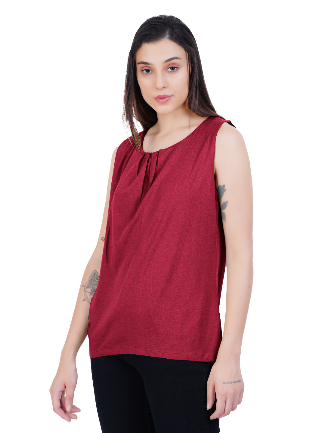 Radprix Women Red Sleeveless Tanktop