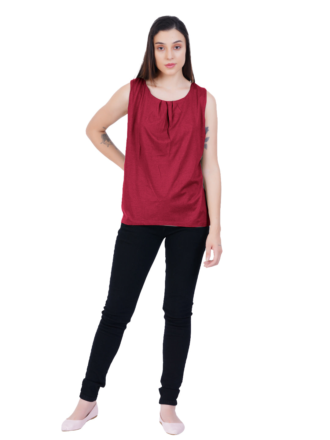 Radprix Women Red Sleeveless Tanktop