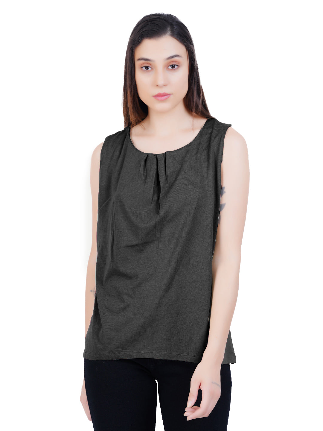 Radprix Women Black Sleeveless Tanktop