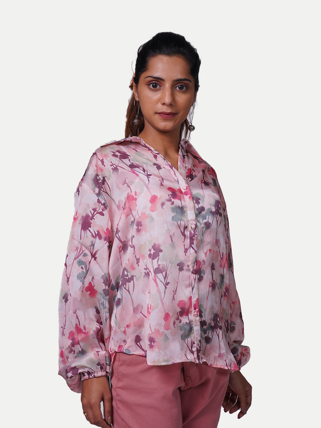 Radprix Women Printed Pink Shirt