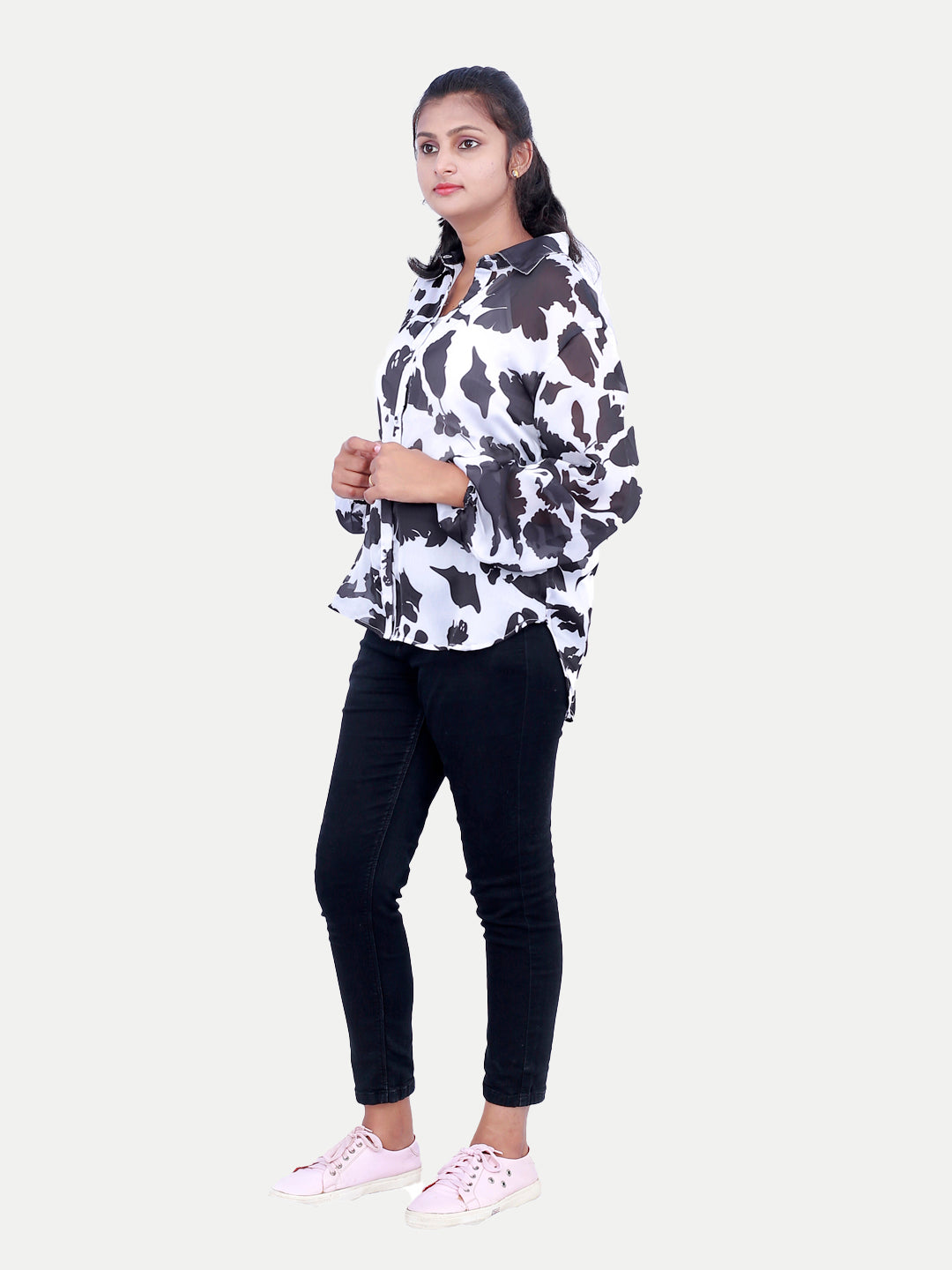 Radprix Women Black All Over Printed Shirt