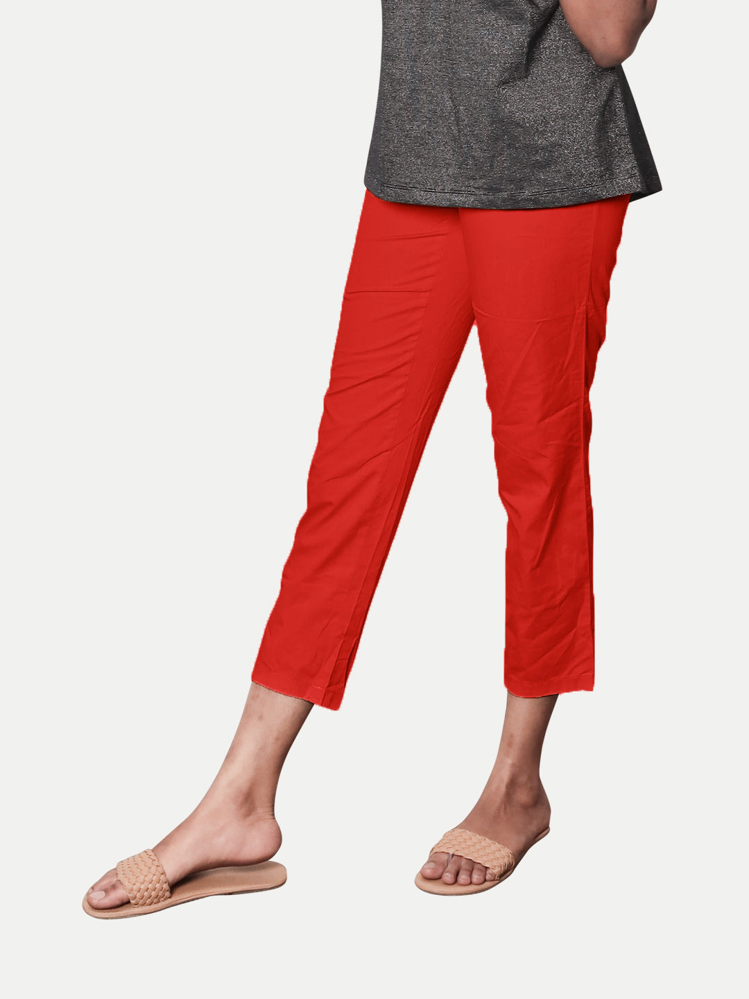 Radprix Women Dark Red Capri Pants