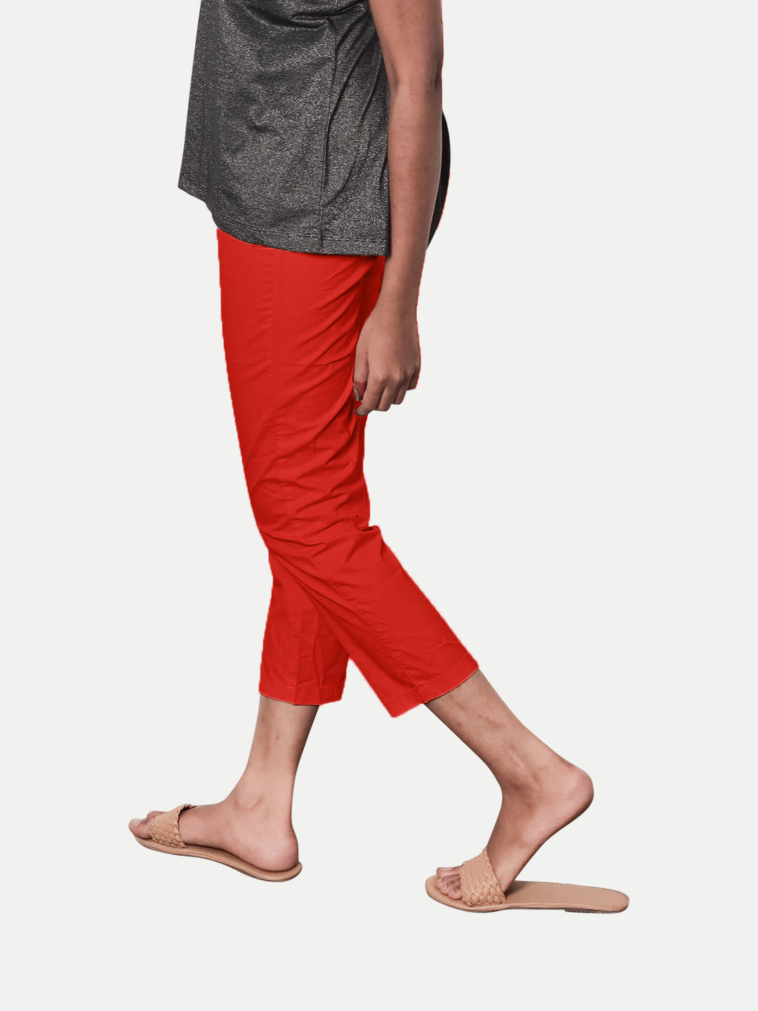 Radprix Women Dark Red Capri Pants