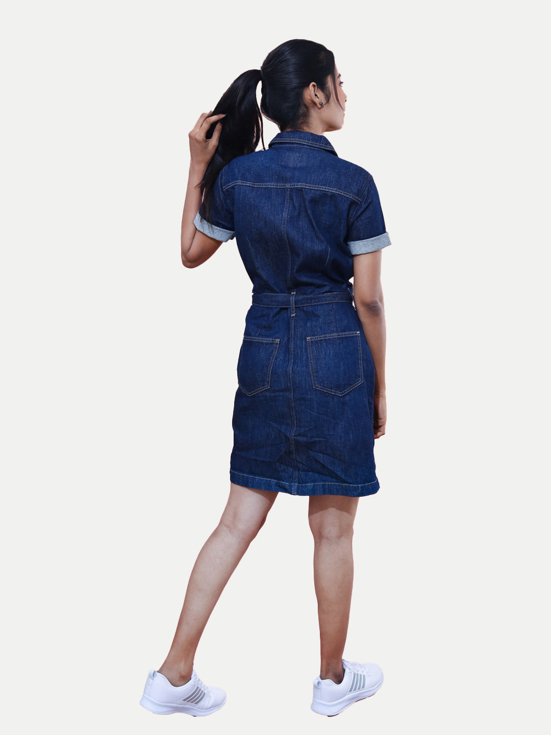 Radprix Women Dark Blue Denim Shirt Dress