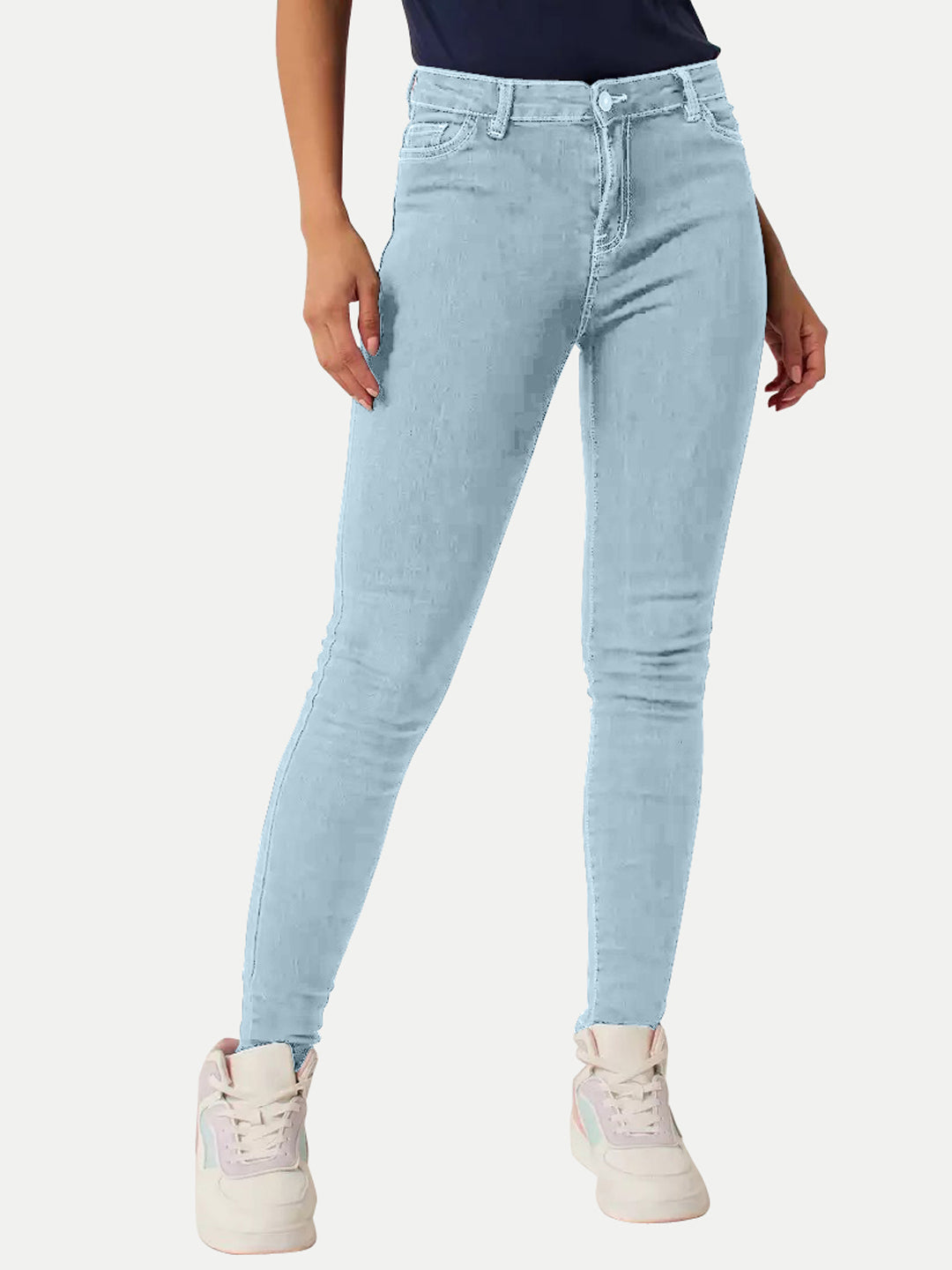 Radprix Womens Skinny Fit Light Blue Denim Pants