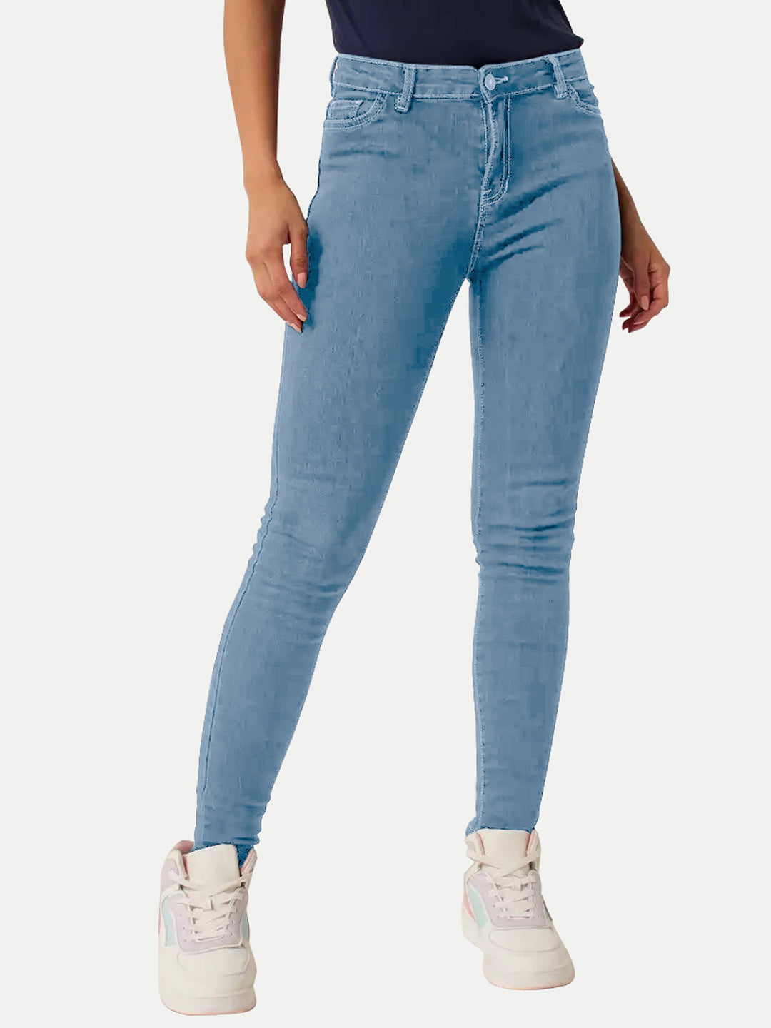 Radprix Womens Skinny Fit Blue Denim Pants