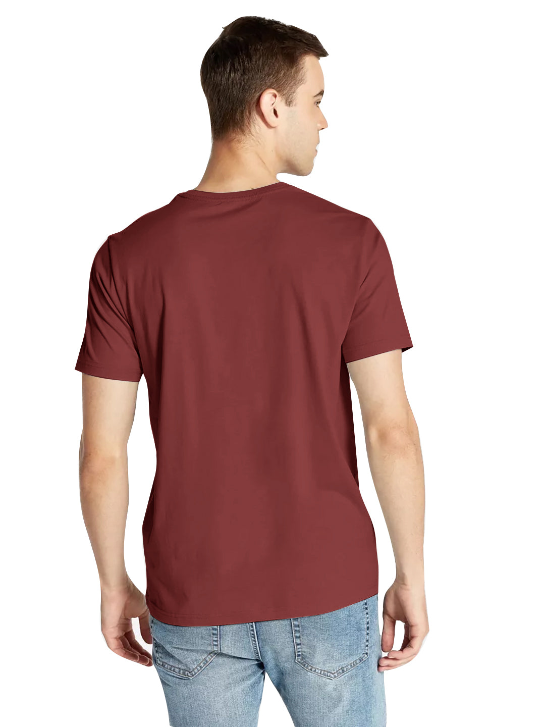 Radprix Men Maroon Crew neck T-shirt