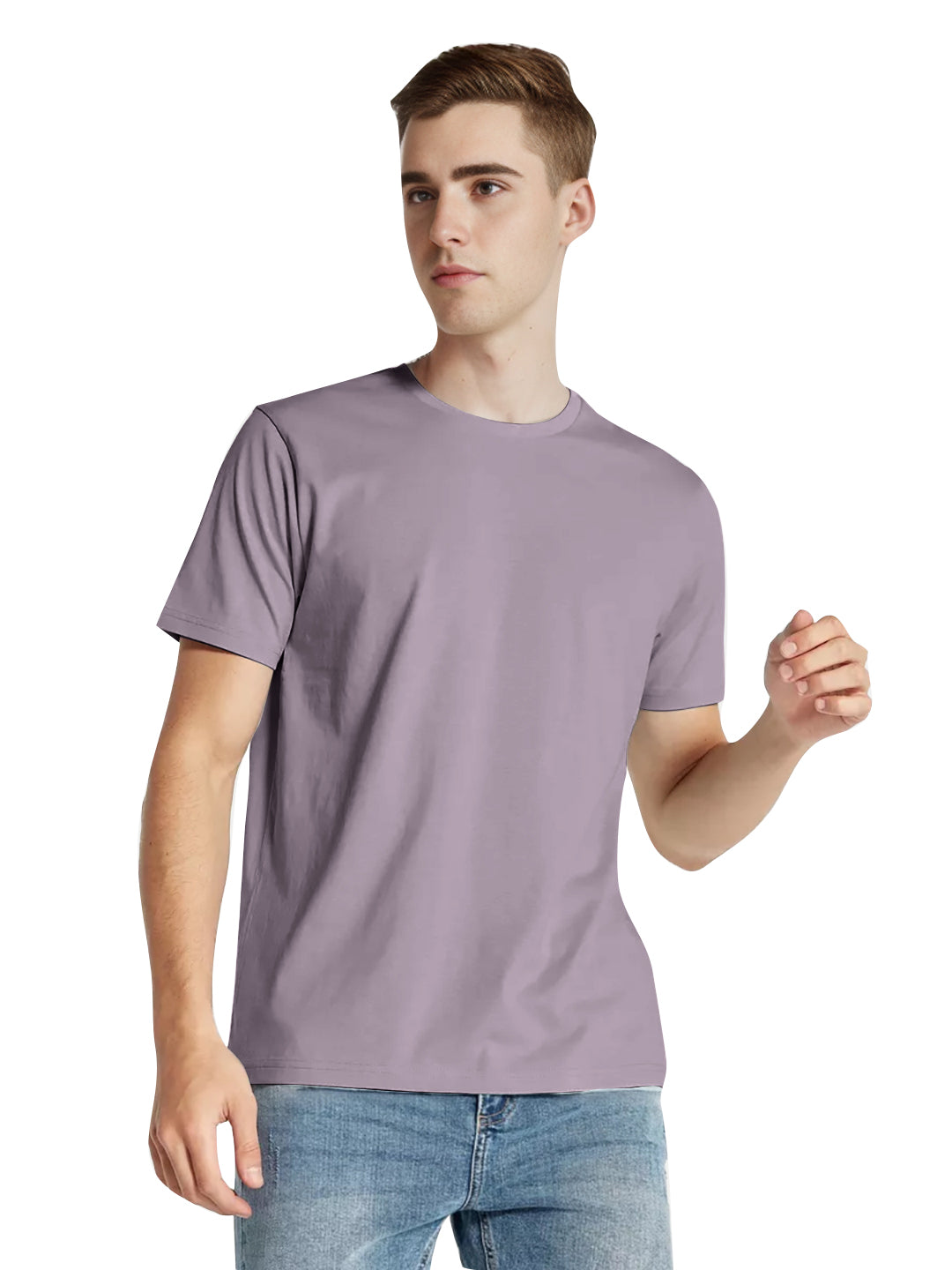 Radprix Men Lavender Crew neck T-shirt