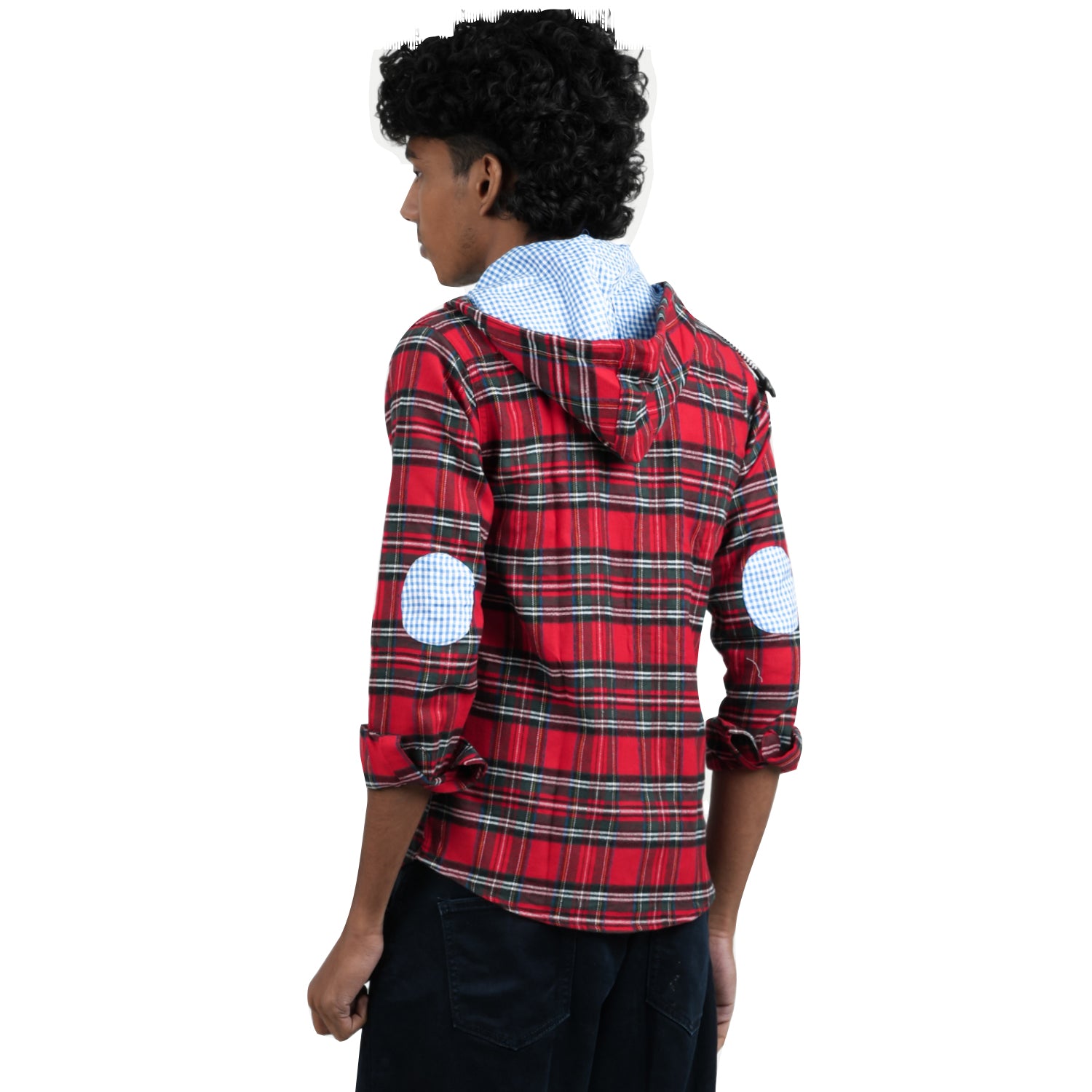 Radprix Boys Red Checked with Hooded shirts