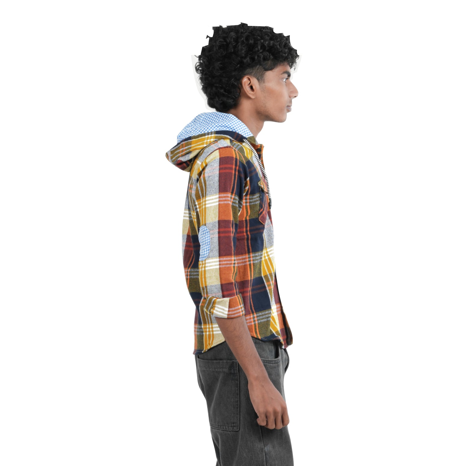 Radprix Boys Yellow Checked with Hooded shirts