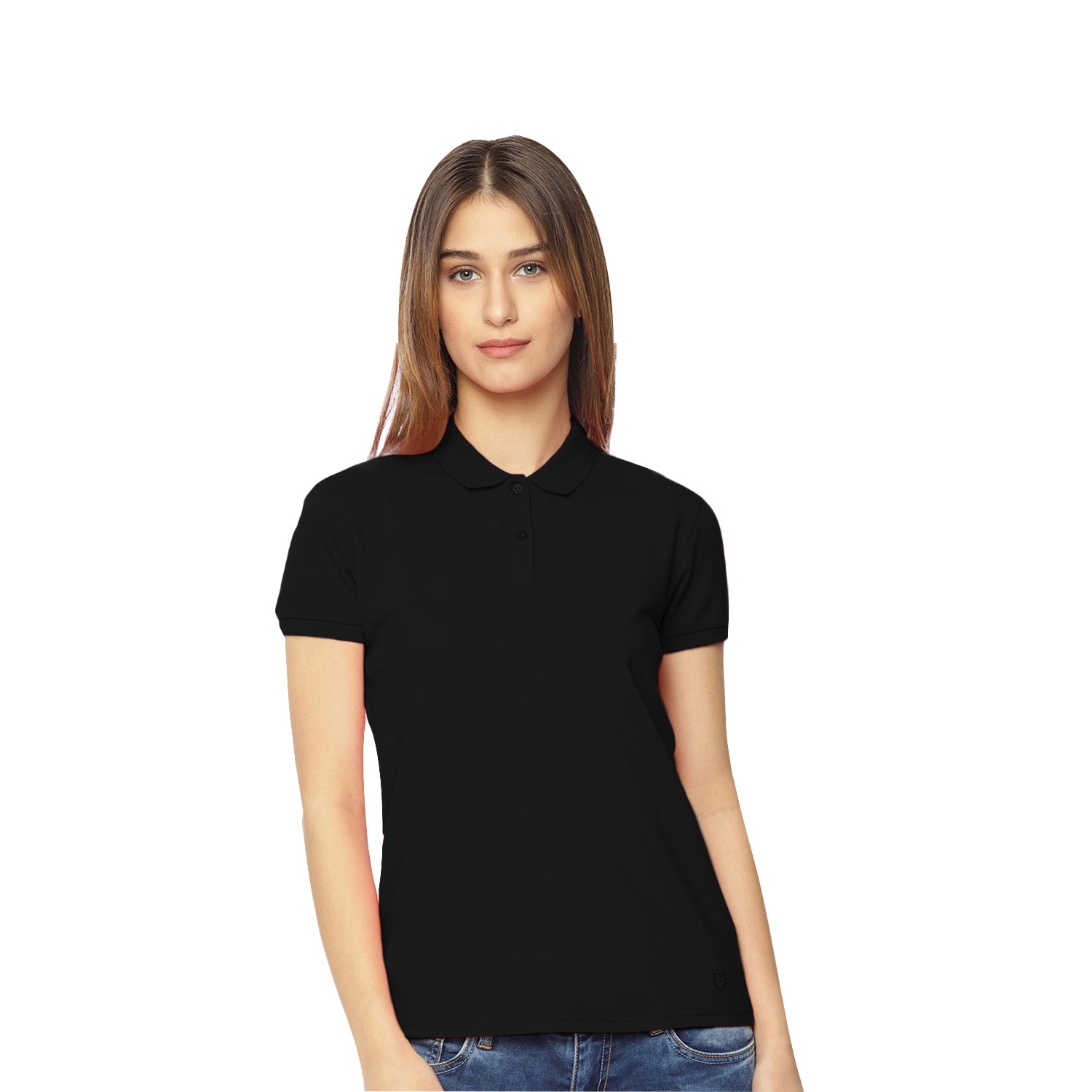 Radprix Women Black Polo T-shirt