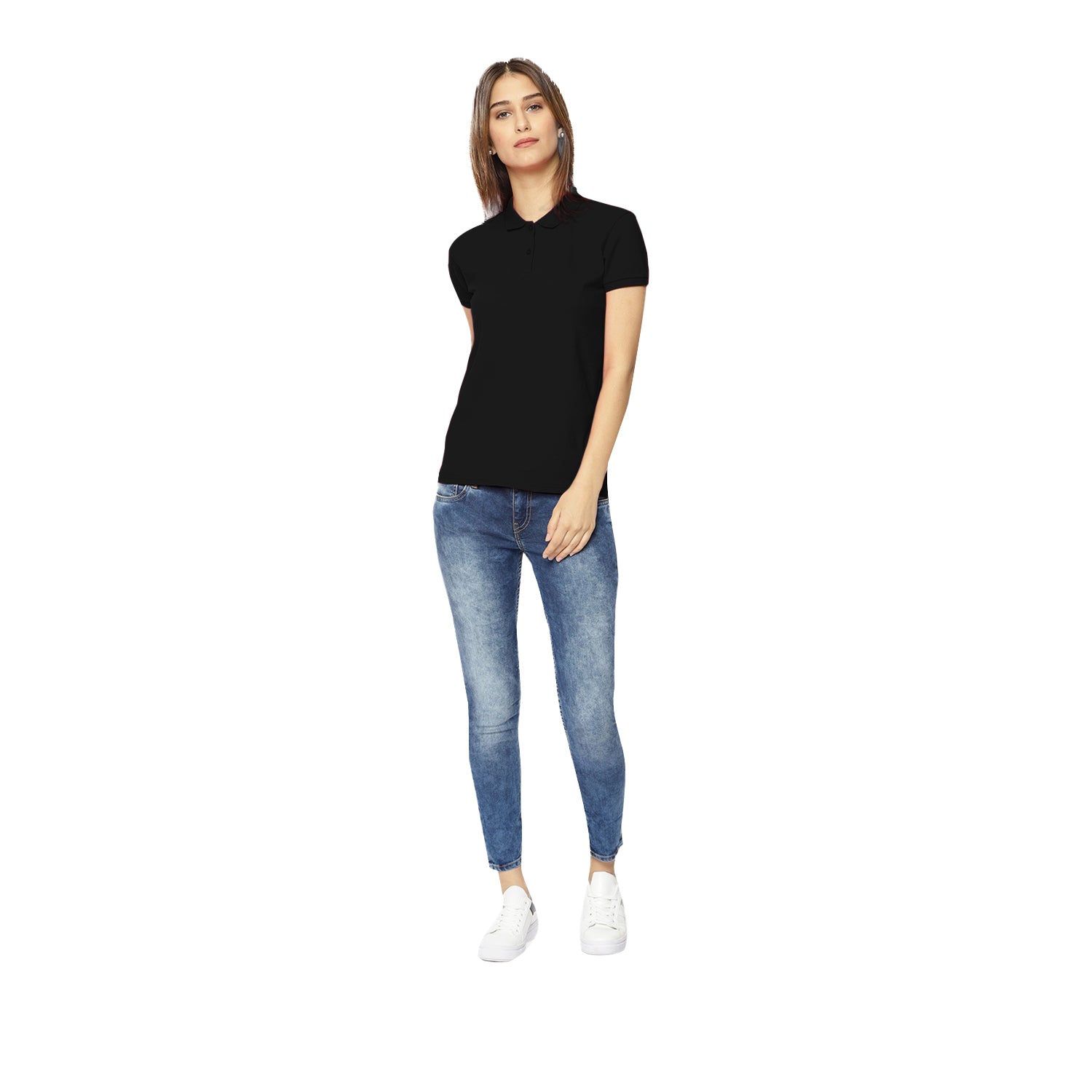 Radprix Women Black Polo T-shirt