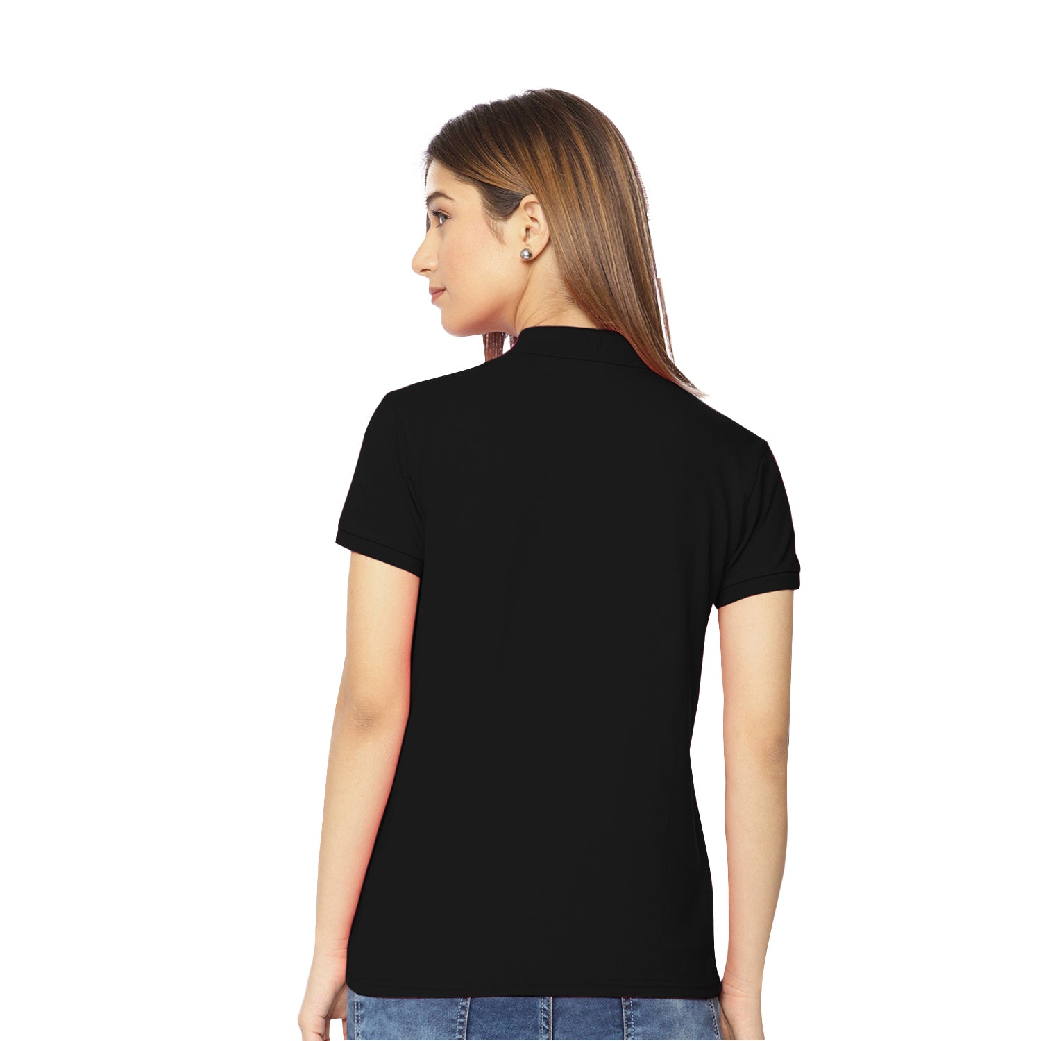 Radprix Women Black Polo T-shirt