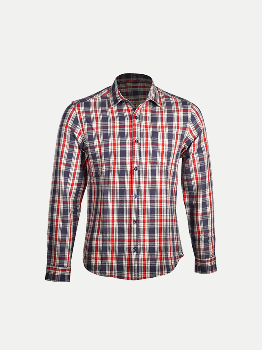 Mens Blue / Red Checked Full Sleeve Shirt ( MMCWS101073 ) | RadPrix
