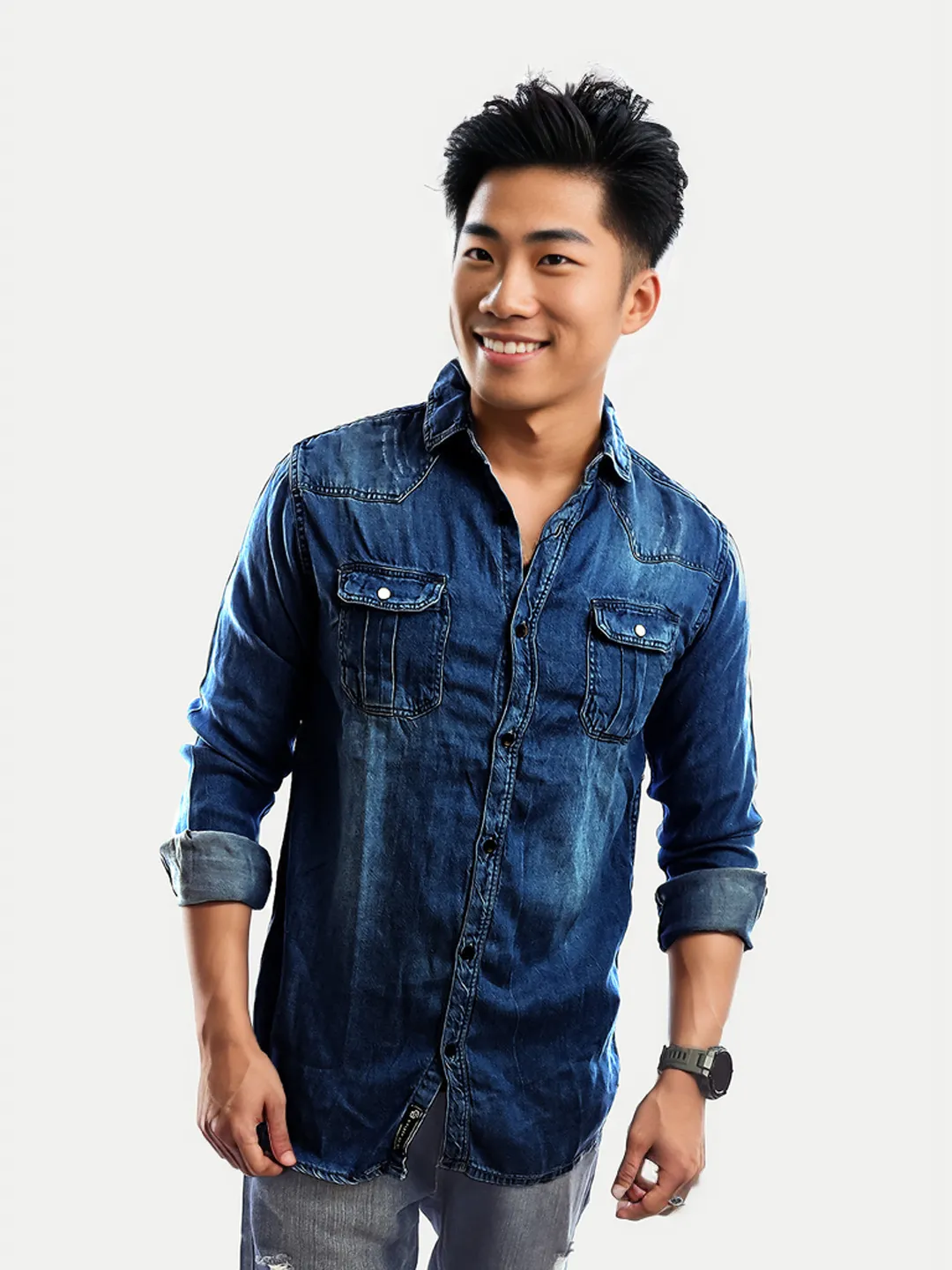 Buy online Blue Washed Denim Jacket from Jackets for Men by Ftx for ₹899 at  50% off | 2024 Limeroad.com