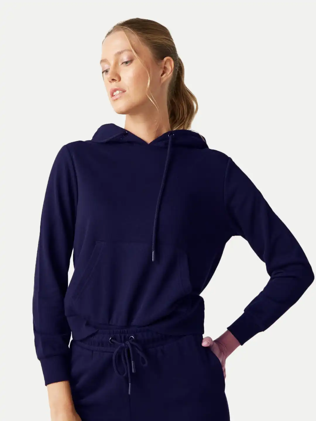 Womens Solid Navy Hoodies ( WWBKH302075 ) | RadPrix