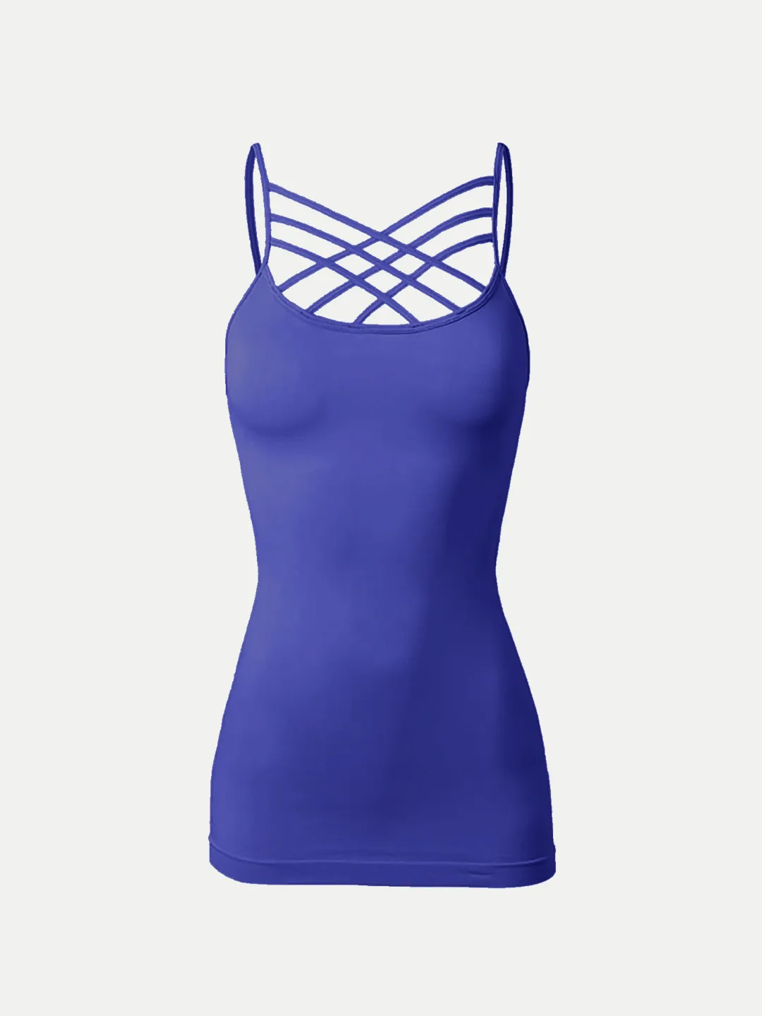 Women Royal Blue Hollow Out Cross Solid Laced Tank Top ( WWCKTT01247 ...